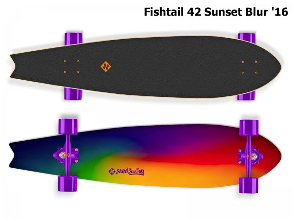 Longboard STREET SURFING Fishtail 42 Sunset Blur - dhov 2016