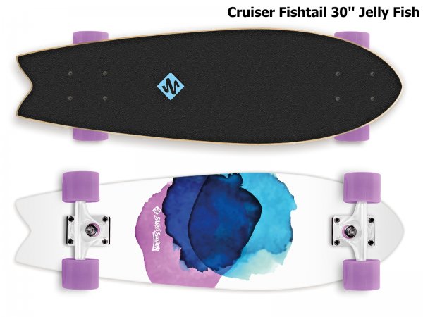Skateboard STREET SURFING Cruiser Fishtail 30'' Jelly Fish