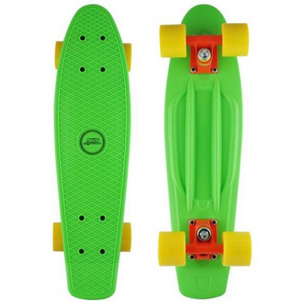 Skateboard NILS Extreme Plastik Board Fishboard - zelen