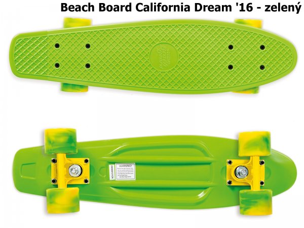 Skateboard STREET SURFING Beach Board California Dream - zelen