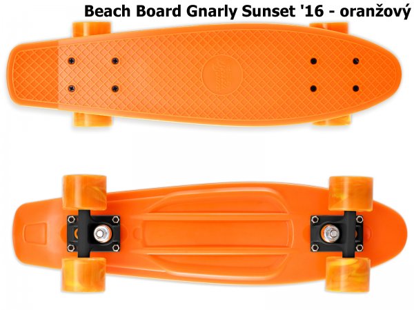 Skateboard STREET SURFING Beach Board Gnarly Sunset - oranov