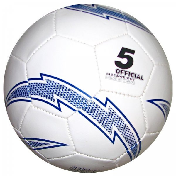 Futbalov lopta SPOKEY Cball - biela, modr zdobenie