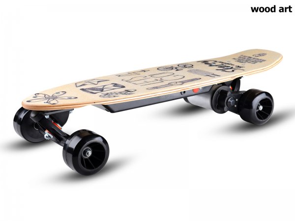 Elektrick skateboard SKATEY 150L wood art