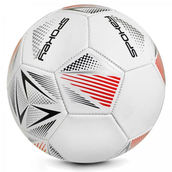 Futbalov lopta SPOKEY Stencil - bielo-erven