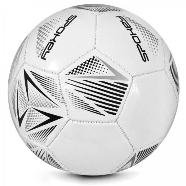 Futbalov lopta SPOKEY Stencil - bielo-siv